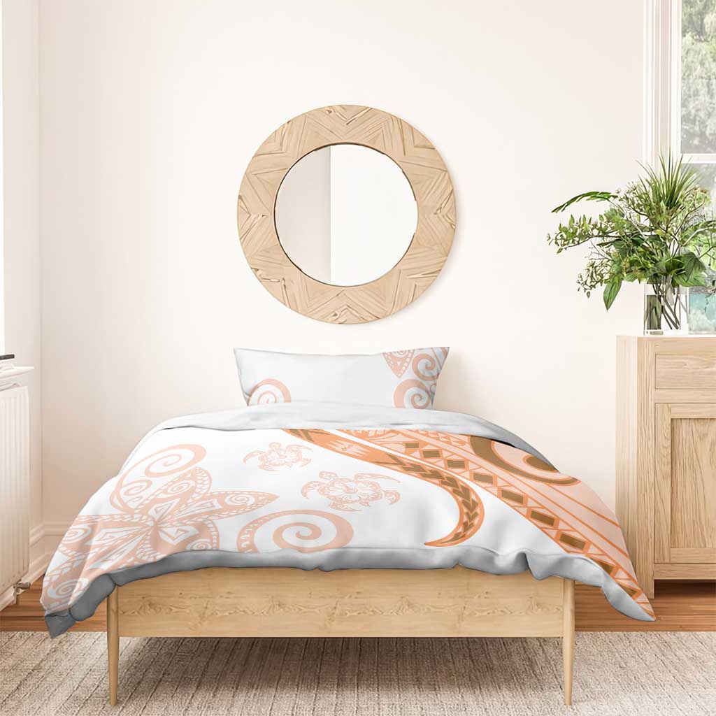 Orange Polynesian Tribal Turtle Floral Pattern Bedding Set LT05 - Polynesian Pride