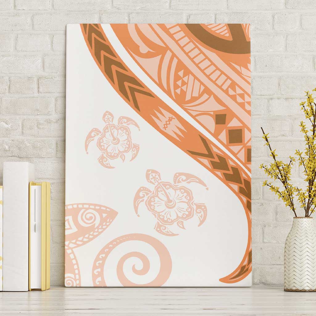 Orange Polynesian Tribal Turtle Floral Pattern Canvas Wall Art LT05 Without Frame Orange - Polynesian Pride