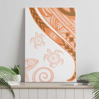 Orange Polynesian Tribal Turtle Floral Pattern Canvas Wall Art LT05 - Polynesian Pride