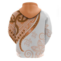Orange Polynesian Tribal Turtle Floral Pattern Hoodie LT05 - Polynesian Pride