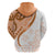 Orange Polynesian Tribal Turtle Floral Pattern Hoodie