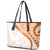 Orange Polynesian Tribal Turtle Floral Pattern Leather Tote Bag