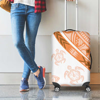 Orange Polynesian Tribal Turtle Floral Pattern Luggage Cover LT05 - Polynesian Pride