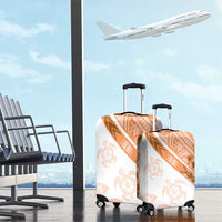Orange Polynesian Tribal Turtle Floral Pattern Luggage Cover LT05 - Polynesian Pride