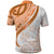 Orange Polynesian Tribal Turtle Floral Pattern Polo Shirt