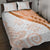 Orange Polynesian Tribal Turtle Floral Pattern Quilt Bed Set