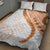 Orange Polynesian Tribal Turtle Floral Pattern Quilt Bed Set