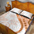 Orange Polynesian Tribal Turtle Floral Pattern Quilt Bed Set