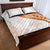 Orange Polynesian Tribal Turtle Floral Pattern Quilt Bed Set