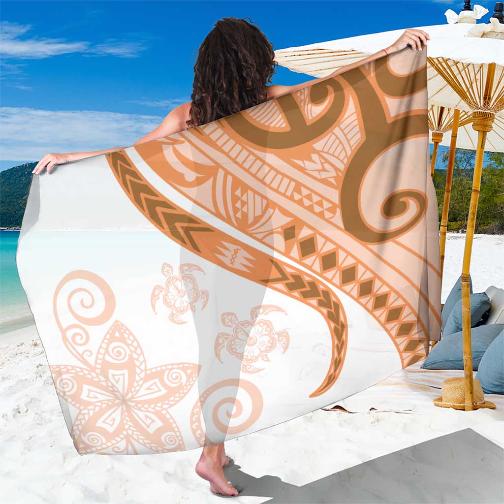 Orange Polynesian Tribal Turtle Floral Pattern Sarong LT05 One Size 44 x 66 inches Orange - Polynesian Pride