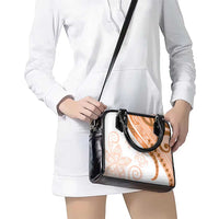 Orange Polynesian Tribal Turtle Floral Pattern Shoulder Handbag LT05 - Polynesian Pride