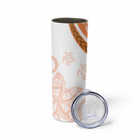 Orange Polynesian Tribal Turtle Floral Pattern Skinny Tumbler LT05 - Polynesian Pride