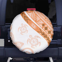 Orange Polynesian Tribal Turtle Floral Pattern Spare Tire Cover LT05 - Polynesian Pride