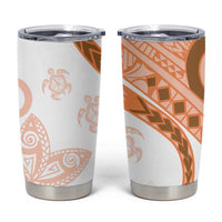 Orange Polynesian Tribal Turtle Floral Pattern Tumbler Cup LT05 Orange - Polynesian Pride