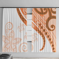 Orange Polynesian Tribal Turtle Floral Pattern Window Curtain LT05 With Hooks Orange - Polynesian Pride