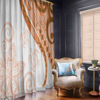 Orange Polynesian Tribal Turtle Floral Pattern Window Curtain LT05 - Polynesian Pride