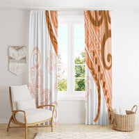 Orange Polynesian Tribal Turtle Floral Pattern Window Curtain LT05 - Polynesian Pride