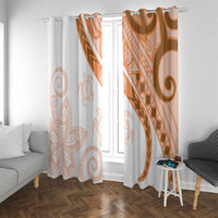 Orange Polynesian Tribal Turtle Floral Pattern Window Curtain LT05 With Grommets Orange - Polynesian Pride