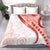 Coral Red Polynesian Tribal Turtle Floral Pattern Bedding Set