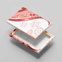 Coral Red Polynesian Tribal Turtle Floral Pattern Canvas Wall Art LT05 - Polynesian Pride