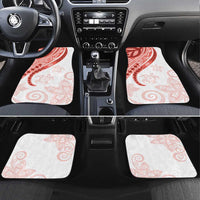 Coral Red Polynesian Tribal Turtle Floral Pattern Car Mats LT05 Set 4pcs Red - Polynesian Pride
