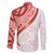 Coral Red Polynesian Tribal Turtle Floral Pattern Family Matching Puletasi and Hawaiian Shirt