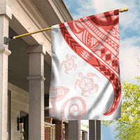 Coral Red Polynesian Tribal Turtle Floral Pattern Garden Flag LT05 House Flag Red - Polynesian Pride