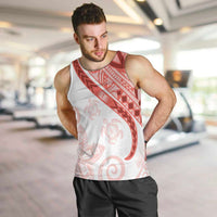 Coral Red Polynesian Tribal Turtle Floral Pattern Men Tank Top LT05 Red - Polynesian Pride