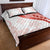 Coral Red Polynesian Tribal Turtle Floral Pattern Quilt Bed Set