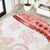 Coral Red Polynesian Tribal Turtle Floral Pattern Round Carpet