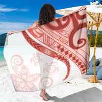 Coral Red Polynesian Tribal Turtle Floral Pattern Sarong LT05 One Size 44 x 66 inches Red - Polynesian Pride