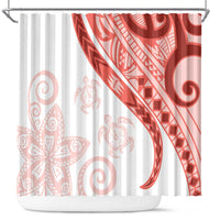 Coral Red Polynesian Tribal Turtle Floral Pattern Shower Curtain LT05 Red - Polynesian Pride