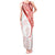 Coral Red Polynesian Tribal Turtle Floral Pattern Tank Maxi Dress