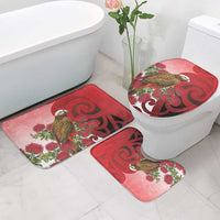 New Zealand Parrot Kaka Bathroom Set Maori Koru With Pohutukawa Flowers LT05 - Polynesian Pride