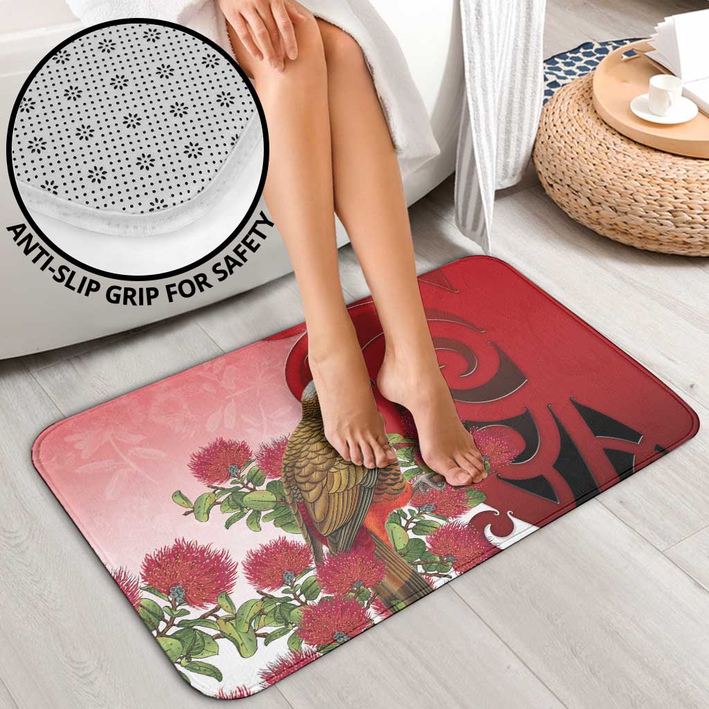 New Zealand Parrot Kaka Bathroom Set Maori Koru With Pohutukawa Flowers LT05 - Polynesian Pride