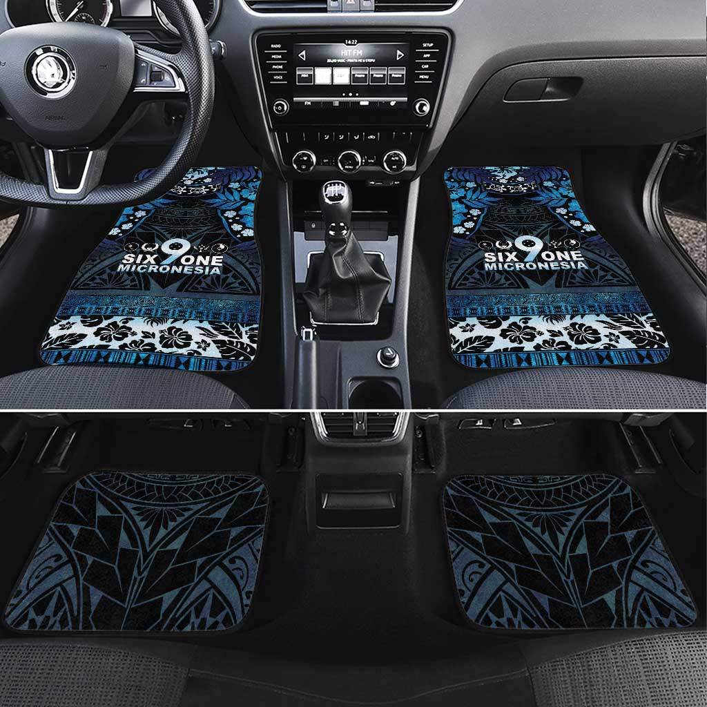 Micronesia FSM 691 Car Mats Respect Culture LT05 Set 4pcs Blue - Polynesian Pride