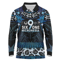 Micronesia FSM 691 Long Sleeve Polo Shirt Respect Culture LT05 Blue - Polynesian Pride