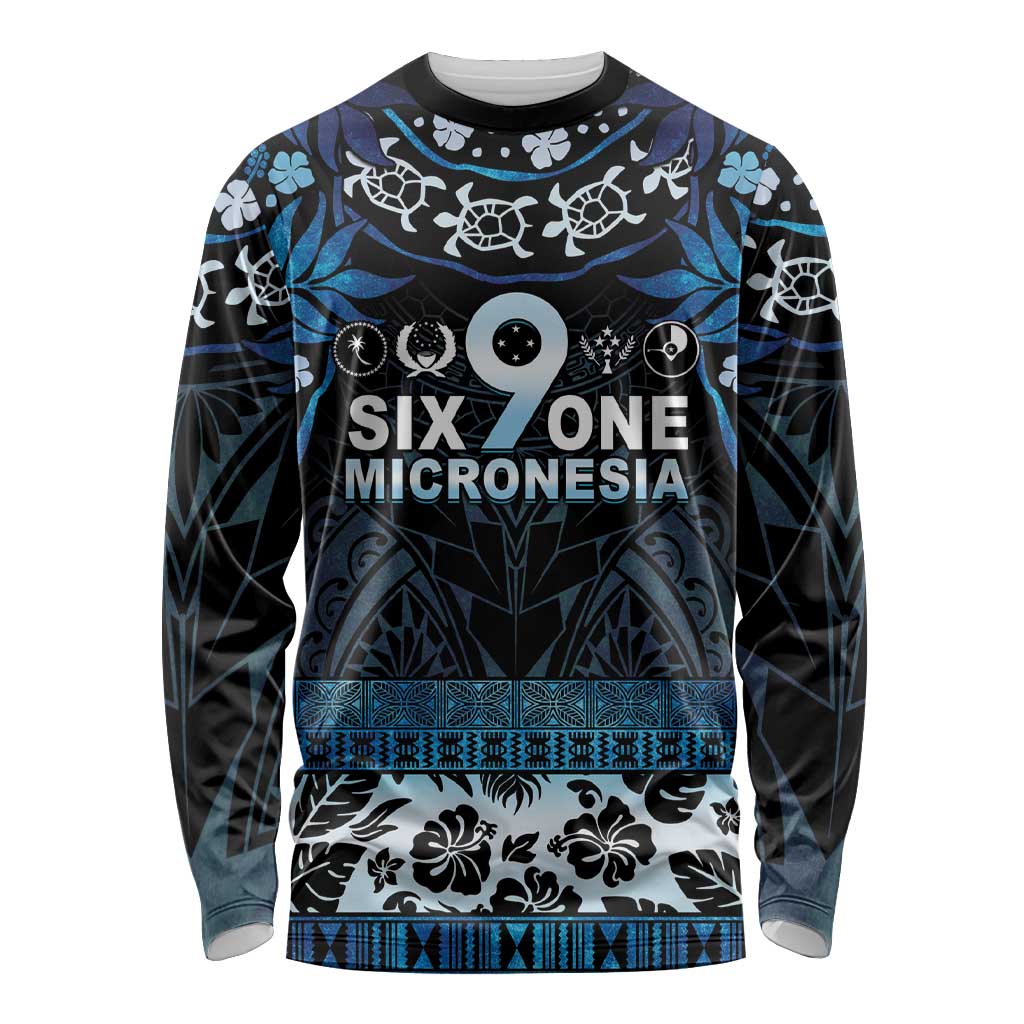 Micronesia FSM 691 Long Sleeve Shirt Respect Culture LT05 Unisex Blue - Polynesian Pride