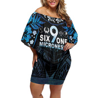 Micronesia FSM 691 Off Shoulder Short Dress Respect Culture LT05 Women Blue - Polynesian Pride