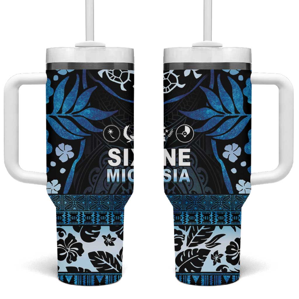 Micronesia FSM 691 Tumbler With Handle Respect Culture LT05 One Size: 40 oz Blue - Polynesian Pride