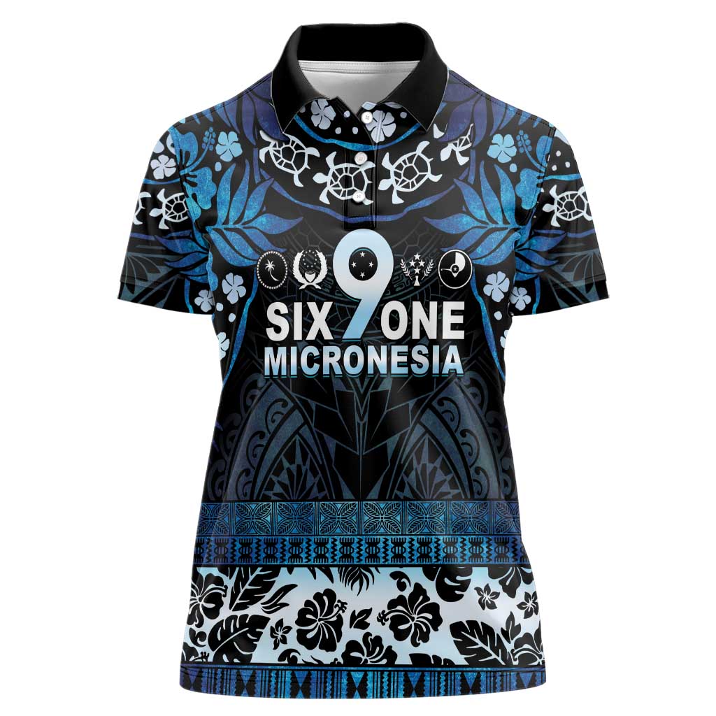 Micronesia FSM 691 Women Polo Shirt Respect Culture LT05 Female Blue - Polynesian Pride