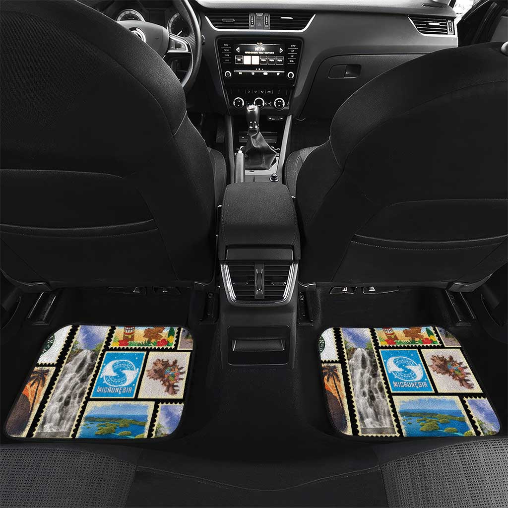 FSM Micronesia Culture Car Mats LT05 Set 2pcs - Back Colorful - Polynesian Pride