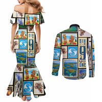 FSM Micronesia Culture Couples Matching Mermaid Dress and Long Sleeve Button Shirt LT05 - Polynesian Pride