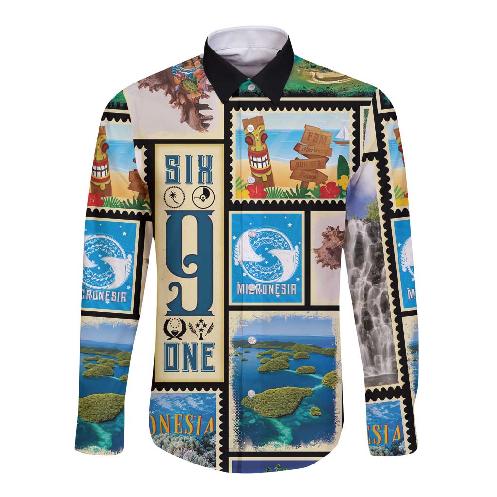 FSM Micronesia Culture Long Sleeve Button Shirt LT05 Unisex Colorful - Polynesian Pride