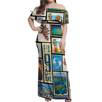 FSM Micronesia Culture Off Shoulder Maxi Dress LT05 Women Colorful - Polynesian Pride