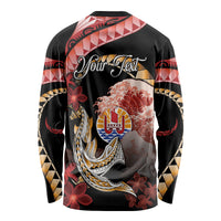 Personalised French Polynesia Victory Day Long Sleeve Shirt Polynesian Pattern Plumeria LT05 - Polynesian Pride