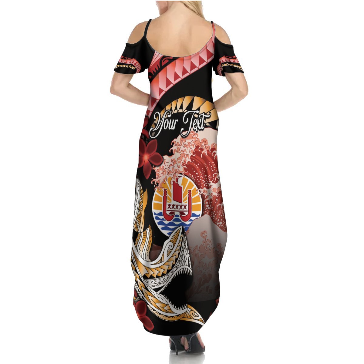 Personalised French Polynesia Victory Day Summer Maxi Dress Polynesian Pattern Plumeria LT05 - Polynesian Pride