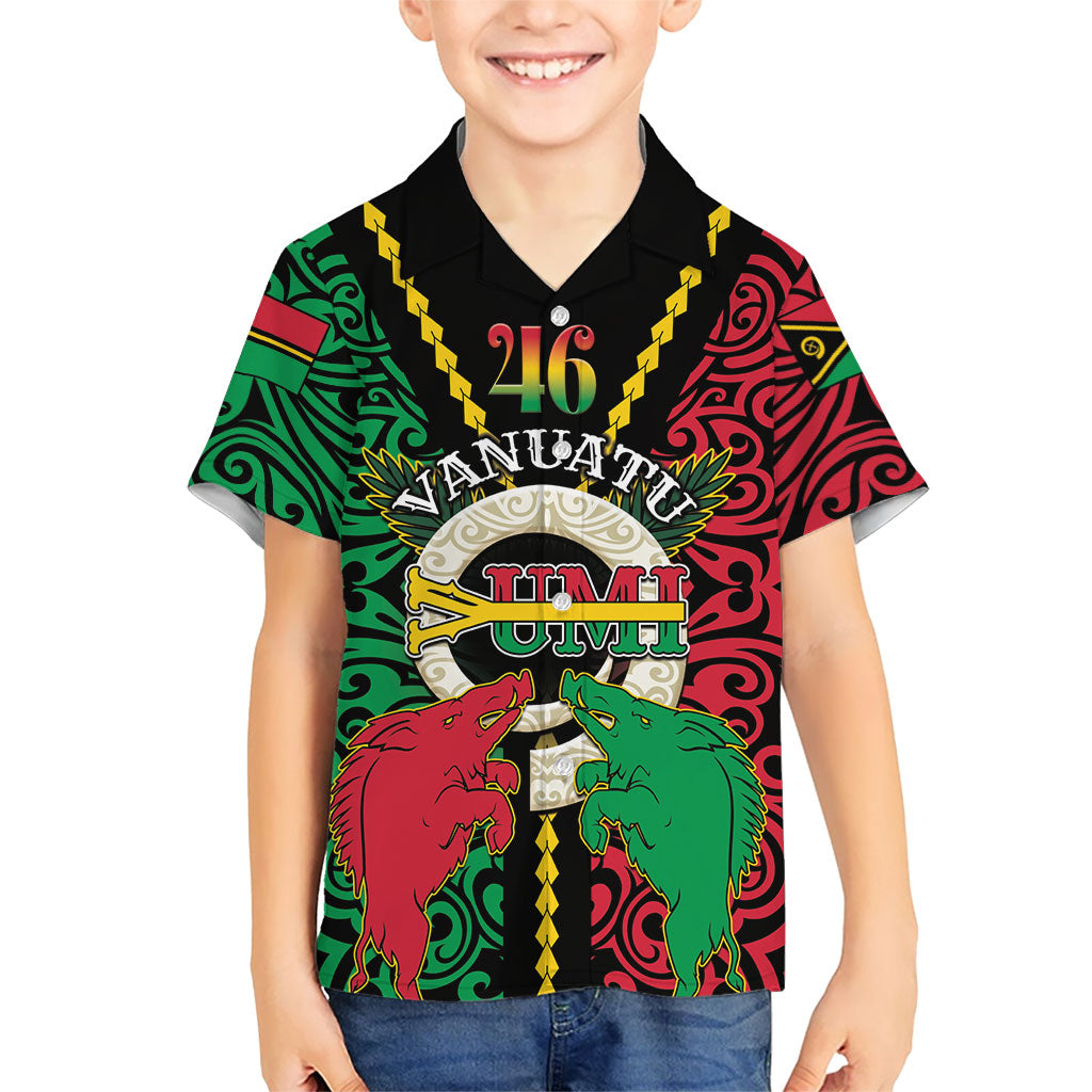 Vanuatu 46th Independence Day Hawaiian Shirt Long God Yumi Stanap Wild Boar LT05 - Polynesian Pride