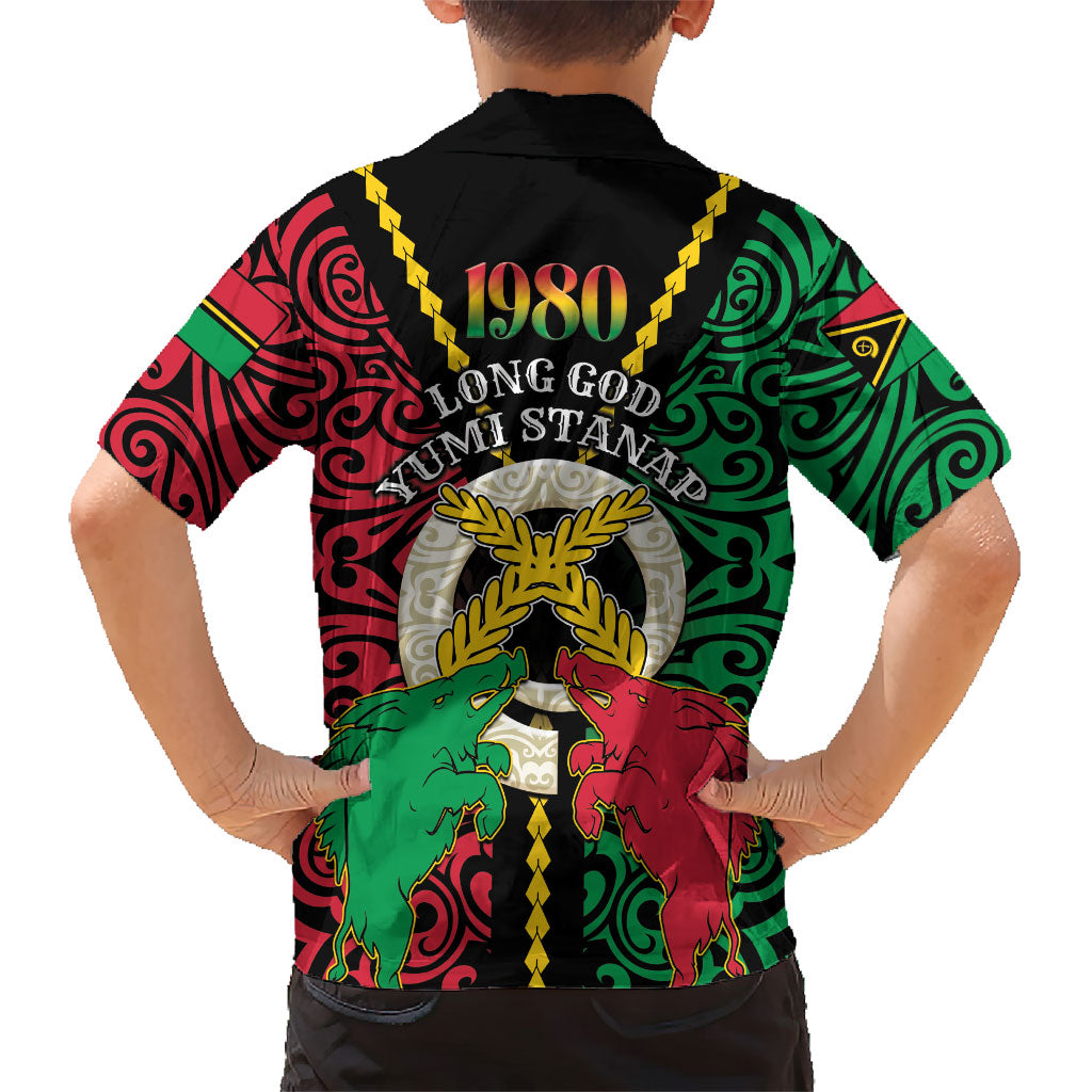 Vanuatu 46th Independence Day Hawaiian Shirt Long God Yumi Stanap Wild Boar LT05 - Polynesian Pride