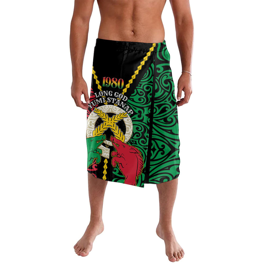 Vanuatu 46th Independence Day Lavalava Long God Yumi Stanap Wild Boar LT05 Black - Polynesian Pride
